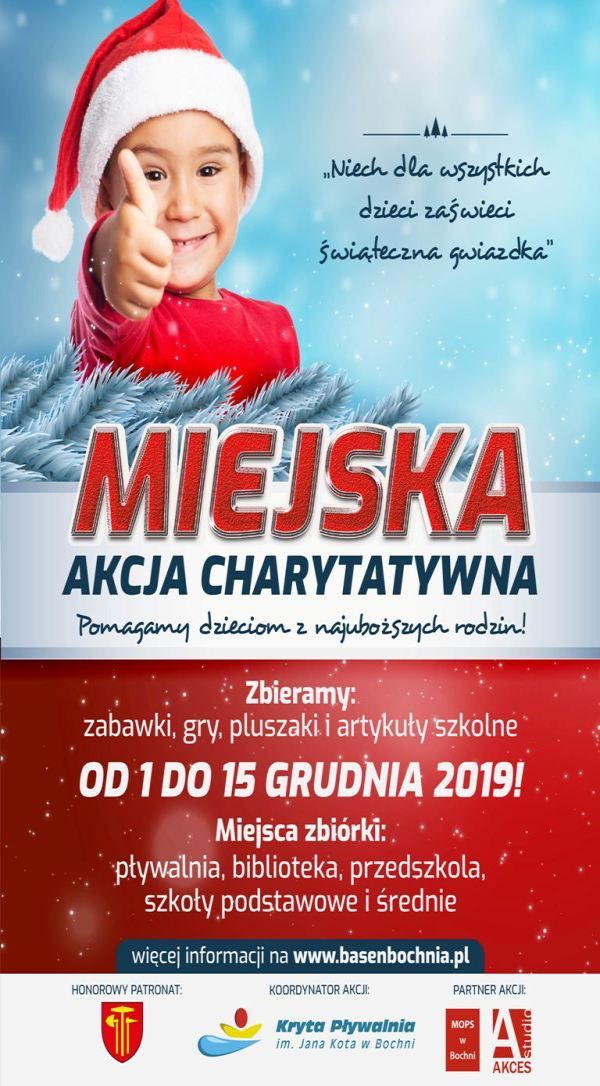 Świąteczna akcja charytatywna - plakat - zbiórka trwa od 1 do 15 grudnia 2019 roku