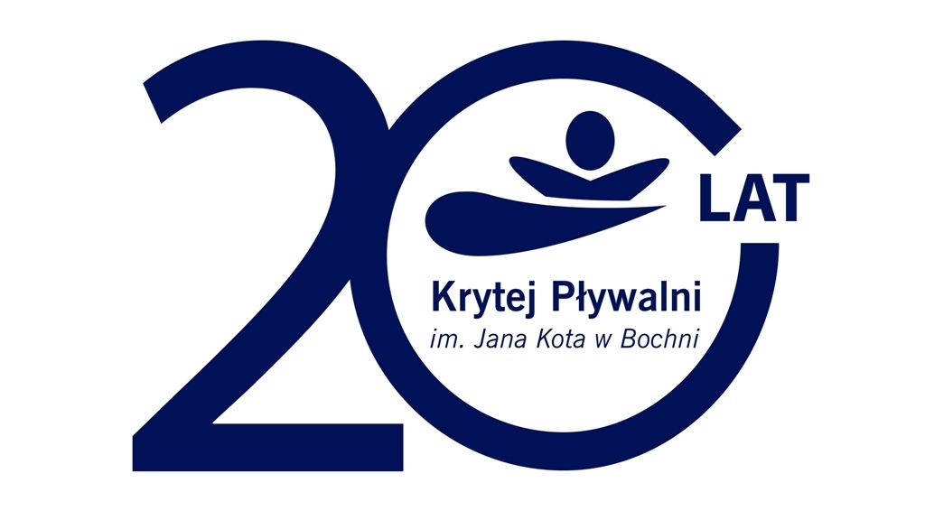 Logo 20 lecia bocheńskiej Pływalni